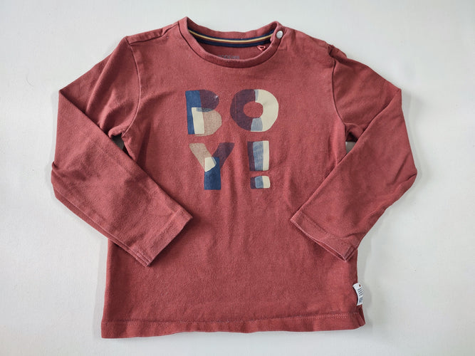 T-shirt m.l brun "Boy!", moins cher chez Petit Kiwi