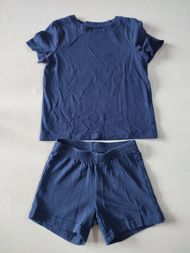 Pyjashort 2pcs jersey bleu marine, moins cher chez Petit Kiwi