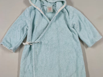 Peignoir éponge à capuche bleu clair
