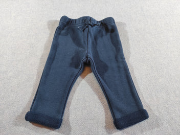 Pantalon molleton bleu marine à rebord