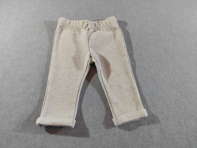 Pantalon molleton gris clair flammé à rebord, moins cher chez Petit Kiwi