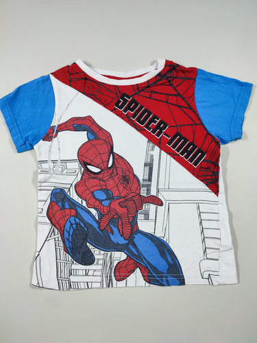 T-shirt m.c blanc/bleu/rouge "Spider man" (bouloché), moins cher chez Petit Kiwi