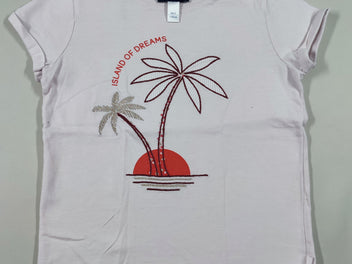 T-shirt m.c rose clair palmier 