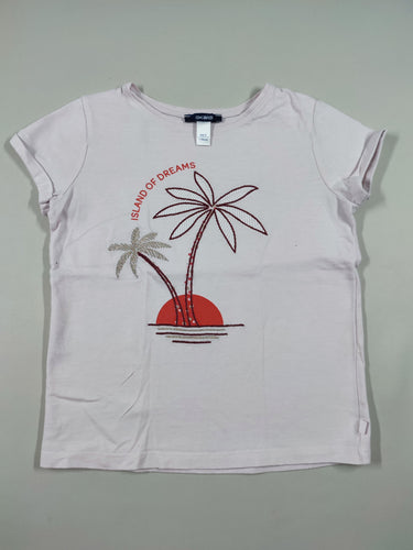 T-shirt m.c rose clair palmier "Islans of dreams", moins cher chez Petit Kiwi