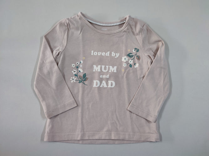 T-shirt m.l beige "Loved by mum and dad", moins cher chez Petit Kiwi