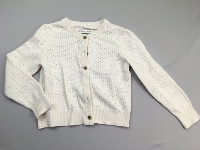 Gilet blanc cassé ajouré, moins cher chez Petit Kiwi