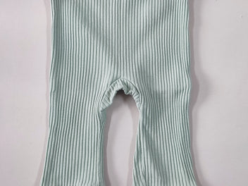 Pantalon jersey cotelé vert clair