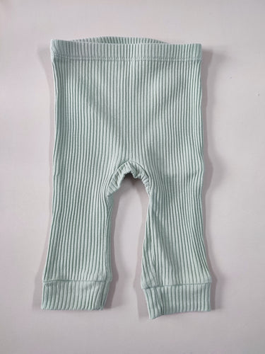 Pantalon jersey cotelé vert clair, moins cher chez Petit Kiwi