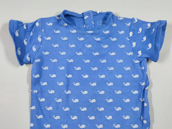 T-shirt m.c bleu baleines