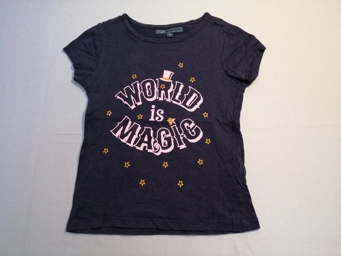 T-shirt m.c bleu marine World is magic, moins cher chez Petit Kiwi