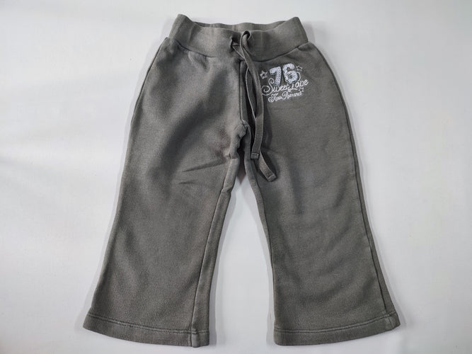 Pantalon molleton bootcut kaki "76" en strass, moins cher chez Petit Kiwi