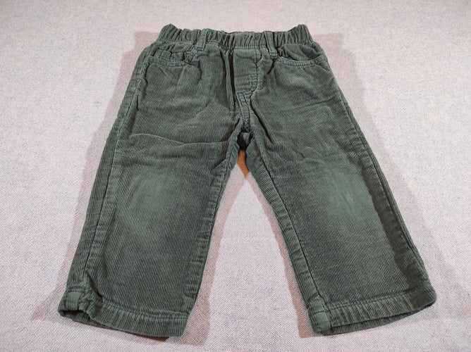 Pantalon velours côtelé vert, moins cher chez Petit Kiwi