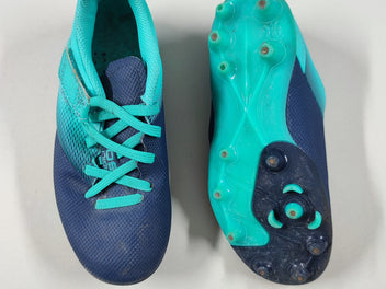 Chaussures de foot bleue/turquoise à scratch, 34
