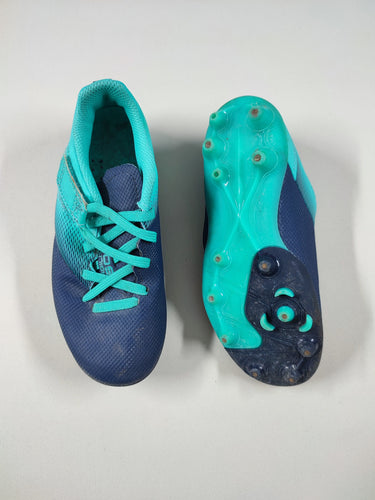 Chaussures de foot bleue/turquoise à scratch, 34, moins cher chez Petit Kiwi