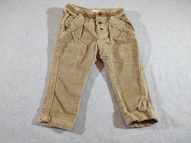 Pantalon velours côtelé beige, moins cher chez Petit Kiwi