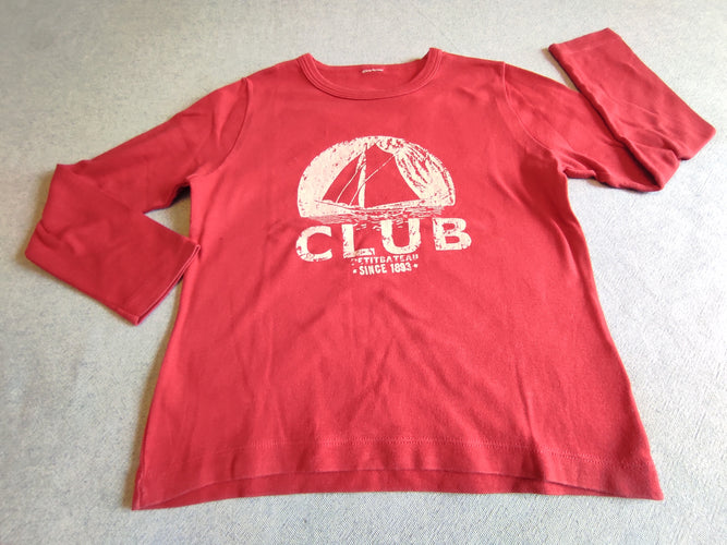T-shirt m.l rouge voilier sur fond blanc "club", moins cher chez Petit Kiwi