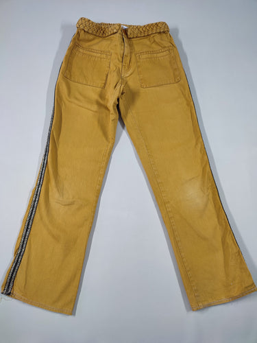 Pantalon moutarde bandes dorées et noires sur les côtés, moins cher chez Petit Kiwi