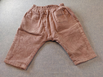 Pantalon velours côtelé taupe  petite poche à l'avant