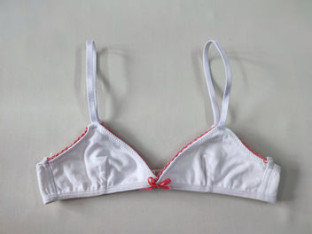 Soutien-gorge blanc noeud rose 75A