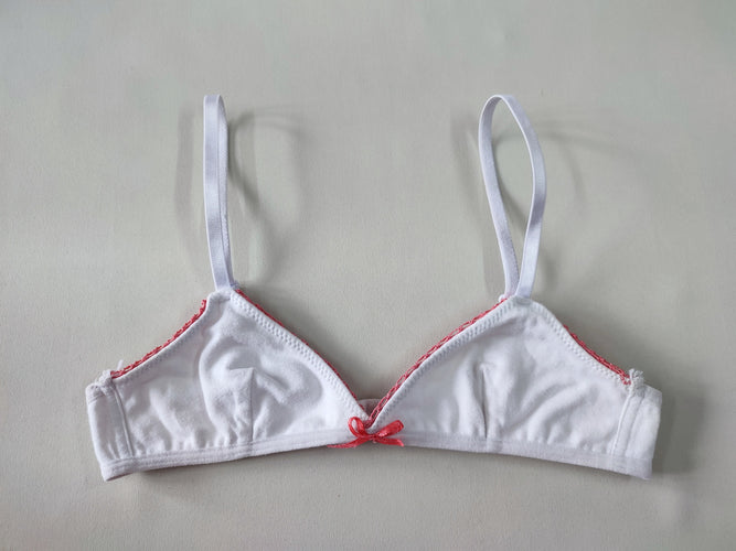 Soutien-gorge blanc noeud rose 75A, moins cher chez Petit Kiwi