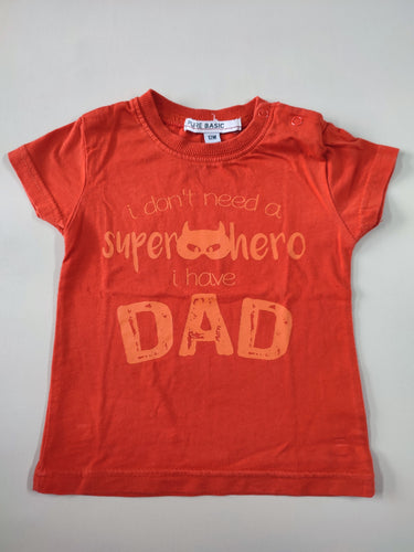 T-shirt m.c rouge "I don't need a super hero I have a dad", moins cher chez Petit Kiwi