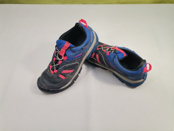 Chaussures de randonnée basse waterproof à enfiler bleu et noir - 36