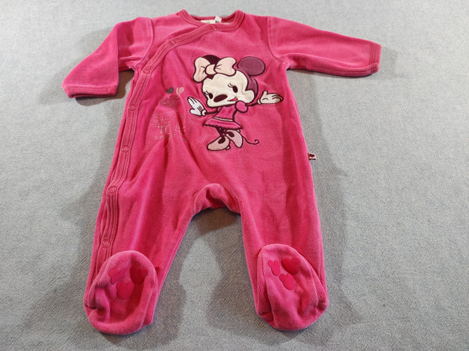 Pyjama velours rose Minnie, moins cher chez Petit Kiwi