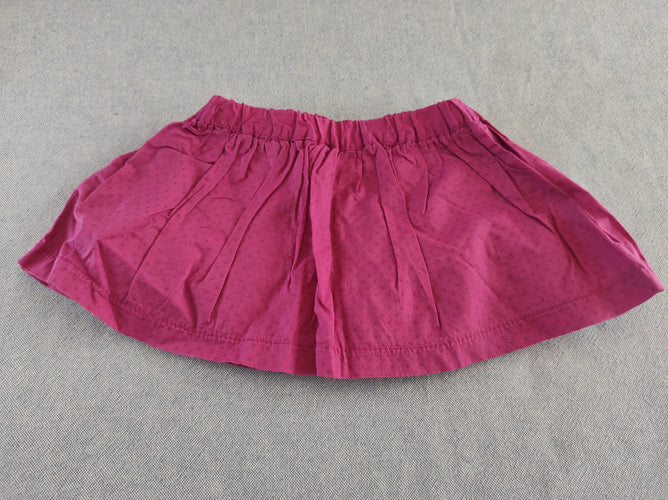 Jupe rose à pois doublée jersey, moins cher chez Petit Kiwi