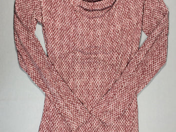 Robe de grossesse en jersey motifs roses/bordeaux