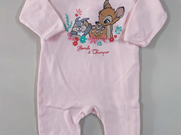 Pyjama jersey épais rose Bambi et Panpan