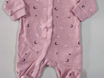 Pyjama jersey épais croisé rose lunes étoiles