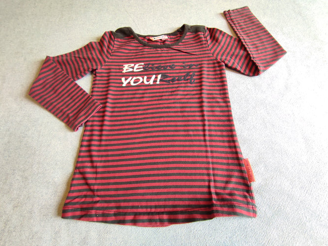 T-shirt m.l rouge et noir ligné "Believe in you! Zseell", moins cher chez Petit Kiwi