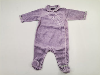 Pyjama velours croisé violet broderie noel