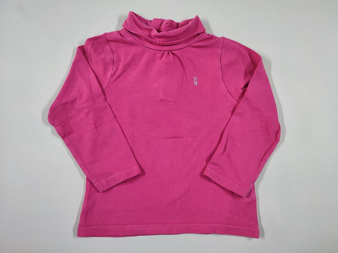 T-shirt m.l col roulé rose "OB", moins cher chez Petit Kiwi
