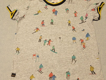 T-shirt m.c gris flammé skieurs