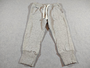 Pantalon de training gris flammé , cordon blanc