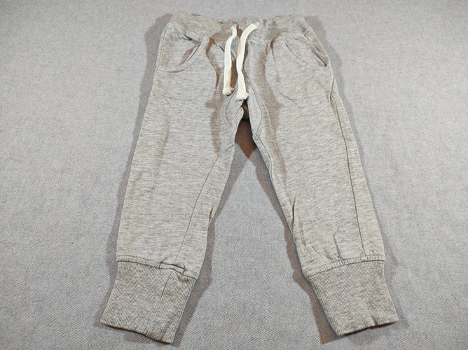 Pantalon de training gris flammé , cordon blanc, moins cher chez Petit Kiwi