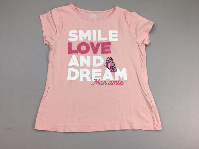 T-shirt m.c rose Smile, moins cher chez Petit Kiwi