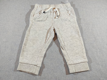 Pantalon de training gris clair flammé , cordon blanc