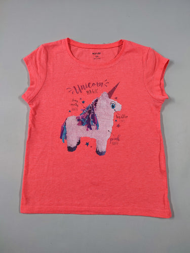 T-shirt m.c rose fluo licorne "Unicorn magic" (bouloché), moins cher chez Petit Kiwi