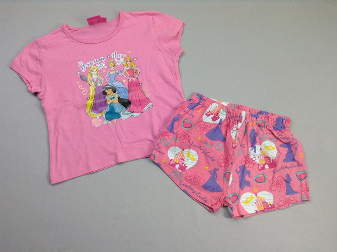 Pyjashort 2pcs jersey rose Princesses, moins cher chez Petit Kiwi