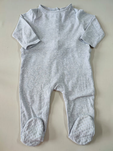 Pyjama jersey gris chiné étoiles blanches, moins cher chez Petit Kiwi