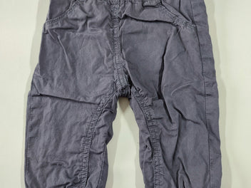 Pantalon en toile doublé jersey gris foncé