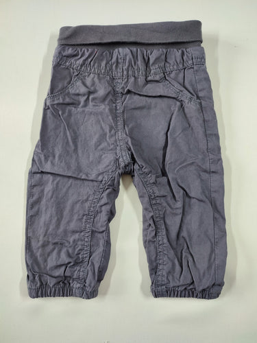 Pantalon en toile doublé jersey gris foncé, moins cher chez Petit Kiwi