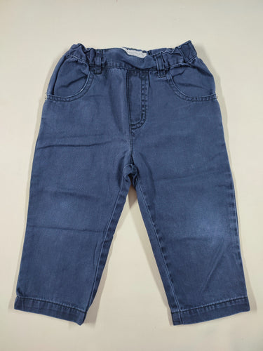 Pantalon bleu marine taille élastique, moins cher chez Petit Kiwi