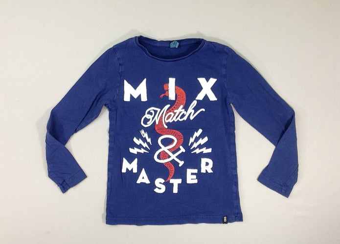 T-shirt m.l bleu marine serpent rouge "Mix Match", moins cher chez Petit Kiwi