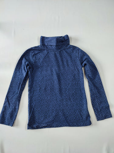 T-shirt m.l col roulé bleu fincé tacheté bleu, moins cher chez Petit Kiwi