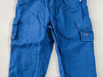 Pantalon cargo doublé jersey bleu