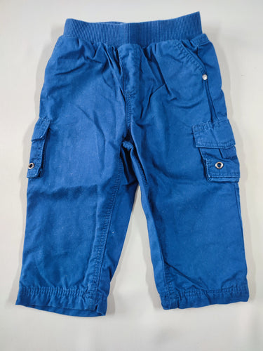 Pantalon cargo doublé jersey bleu, moins cher chez Petit Kiwi