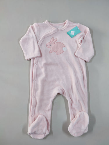 NEUF! Pyjama velours croisé rose clair lapin, moins cher chez Petit Kiwi